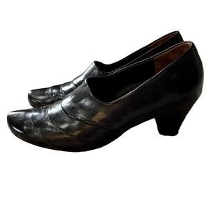 Paul Green Dark Brown Layered Leather Heeled Mules Shoes US 6 / UK 3.5